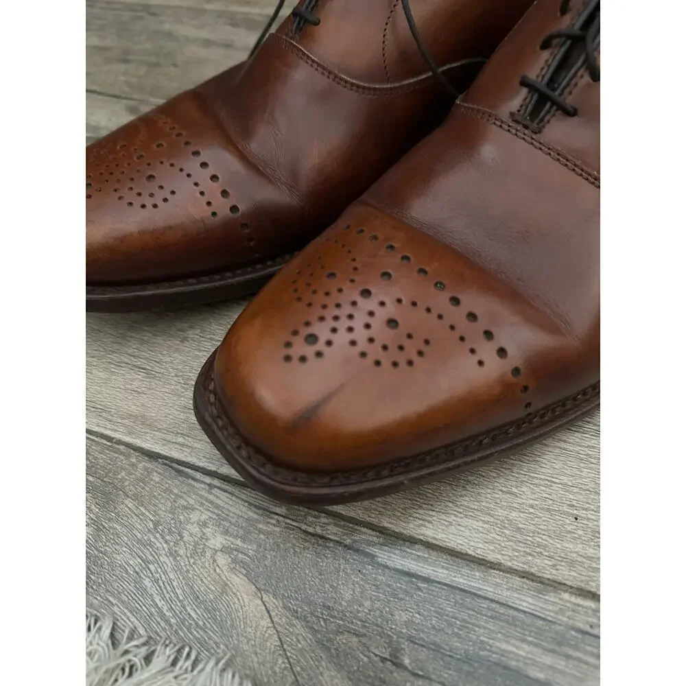 Allen Edmonds Dryden Brown Perforated Cap Toe Brogue Oxfords Dress Shoes Size 11